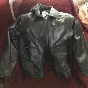 Black dress leather jacket